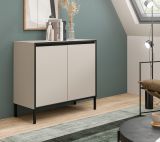 Kommode Torello in kaschmir und schwarz Sideboard 92 x 83 cm