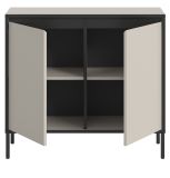 Kommode Torello in kaschmir und schwarz Sideboard 92 x 83 cm