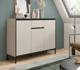 Sideboard Torello in kaschmir und schwarz Kommode 136 x 101 cm