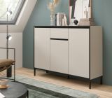 Sideboard Torello in kaschmir und schwarz Kommode 136 x 101 cm