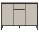Sideboard Torello in kaschmir und schwarz Kommode 136 x 101 cm