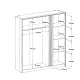 Parisot Kleiderschrank Escale6 in Eiche japanisch Drehtrenschrank 3-trig 185 x 203 cm