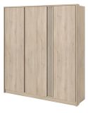 Parisot Kleiderschrank Escale6 in Eiche japanisch Drehtrenschrank 3-trig 185 x 203 cm