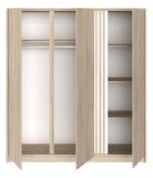 Parisot Kleiderschrank Escale6 in Eiche japanisch Drehtrenschrank 3-trig 185 x 203 cm