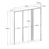 Parisot Kleiderschrank Escale6 in Eiche japanisch Drehtrenschrank 3-trig 185 x 203 cm