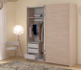 Kleiderschrank Swing in Jackson Eiche Schiebetrenschrank 2-trig mit Spiegel 178 x 203 cm, Soft-Close