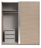 Kleiderschrank Swing in Jackson Eiche Schiebetrenschrank 2-trig mit Spiegel 178 x 203 cm, Soft-Close