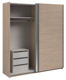 Kleiderschrank Swing in Jackson Eiche Schiebetrenschrank 2-trig mit Spiegel 178 x 203 cm, Soft-Close