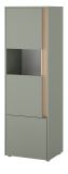 Vitrine Center in Salbei und Barista Eiche Vitrinenschrank 50 x 155 cm