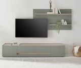 TV-Lowboard Center in Salbei und Barista Eiche TV Unterteil 223 cm TV-Board XL