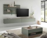 Wohnwand Center in Salbei und Barista Eiche Wohnkombination Set 3-teilig 300 cm