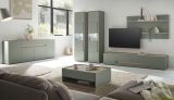 Wohnwand Center in Salbei und Barista Eiche Set 5-teilig mit XXL TV-Board 340 cm