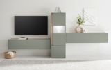 Wohnwand Center in Salbei und Barista Eiche Wohnkombination Set 3-teilig 350 cm