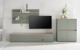 Wohnwand Center in Salbei und Barista Eiche Wohnkombination Set 3-teilig 343 cm
