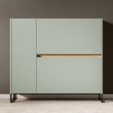 Schuhkipper Borga in Salbei und Artisan Eiche Schuhschrank 110 x 94 cm, Soft-Close