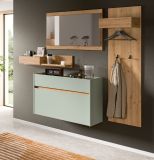 Garderobe Set 4-teilig Borga in Salbei und Artisan Eiche 205 x 192 cm