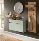 Garderobe Set 4-teilig Borga in Salbei und Artisan Eiche 205 x 197 cm