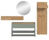 Garderobe Set 4-teilig Borga in Salbei und Artisan Eiche 205 x 197 cm