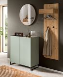 Garderobe Set 3-teilig Borga in Salbei und Artisan Eiche 155 x 197 cm, Soft-Close