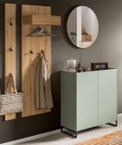 Garderobe Set 4-teilig Borga in Salbei und Artisan Eiche 186 x 197 cm, Soft-Close