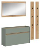 Garderobe Set 4-teilig Borga in Salbei und Artisan Eiche 172 x 197 cm