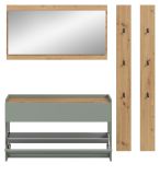 Garderobe Set 4-teilig Borga in Salbei und Artisan Eiche 172 x 197 cm