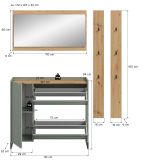Garderobe Set 4-teilig Borga in Salbei und Artisan Eiche 172 x 197 cm, Soft-Close