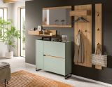 Garderobe Set 3-teilig Borga in Salbei und Artisan Eiche 140 x 192 cm, Soft-Close