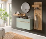 Garderobe Set 3-teilig Borga in Salbei und Artisan Eiche 140 x 197 cm