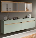 Garderobe Set 4-teilig Borga in Salbei und Artisan Eiche 220 x 192 cm