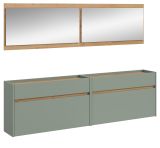 Garderobe Set 4-teilig Borga in Salbei und Artisan Eiche 220 x 192 cm