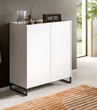 Schuhschrank Borga in wei und Artisan Eiche Flur Kommode 90 x 97 cm, Soft-Close