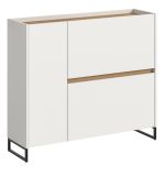 Schuhkipper Borga in wei und Artisan Eiche Schuhschrank 110 x 94 cm, Soft-Close