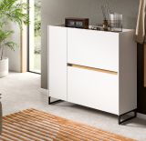 Schuhkipper Borga in wei und Artisan Eiche Schuhschrank 110 x 94 cm, Soft-Close