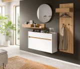 Schuhkipper Borga in wei und Artisan Eiche Schuhschrank hngend 110 cm