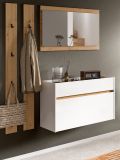 Garderobe Set 4-teilig Borga in wei und Artisan Eiche 172 x 197 cm