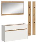 Garderobe Set 4-teilig Borga in wei und Artisan Eiche 172 x 197 cm