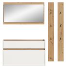 Garderobe Set 4-teilig Borga in wei und Artisan Eiche 172 x 197 cm