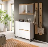 Garderobe Set 4-teilig Borga in wei und Artisan Eiche 172 x 197 cm, Soft-Close