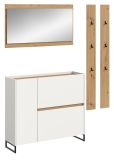 Garderobe Set 4-teilig Borga in wei und Artisan Eiche 172 x 197 cm, Soft-Close