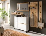 Garderobe Set 3-teilig Borga in wei und Artisan Eiche 140 x 192 cm, Soft-Close