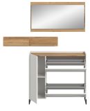 Garderobe Set 3-teilig Borga in wei und Artisan Eiche 140 x 192 cm, Soft-Close