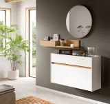 Garderobe Set 3-teilig Borga in wei und Artisan Eiche 140 x 197 cm