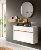 Garderobe Set 3-teilig Borga in wei und Artisan Eiche 140 x 197 cm