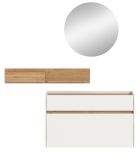 Garderobe Set 3-teilig Borga in wei und Artisan Eiche 140 x 197 cm