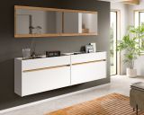 Garderobe Set 4-teilig Borga in wei und Artisan Eiche 220 x 192 cm