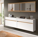 Garderobe Set 4-teilig Borga in wei und Artisan Eiche 220 x 192 cm