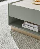 Couchtisch Center in Salbei und Barista Eiche Beistelltisch 90 x 60 cm