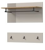 Garderobenpaneel Skid in Kaschmir Sand und Evoke Eiche Set 2-teilig 80 cm