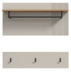 Garderobenpaneel Skid in Kaschmir Sand und Evoke Eiche Set 2-teilig 80 cm